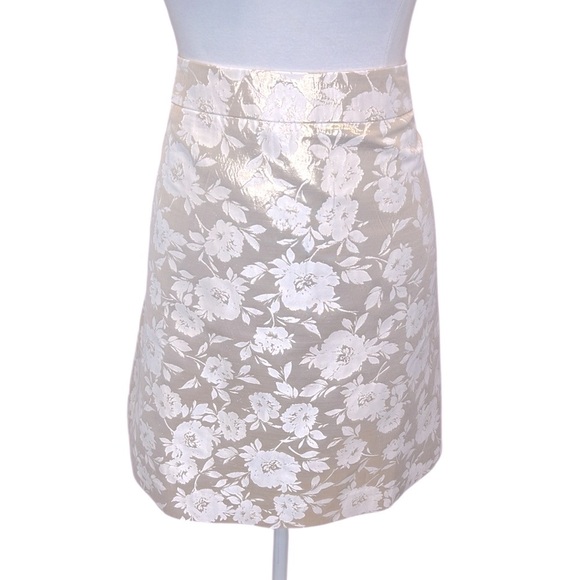 J.Crew Floral Jacquard Skirt Rose Gold - Picture 4 of 8